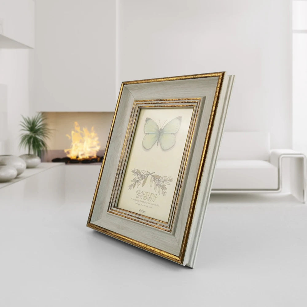 Wooden Picture Frame Vintage Portrait Photo Frames 6 Inch 7 Inch Wedding Anniversary Retro Landscape Horizontal Poster Frame