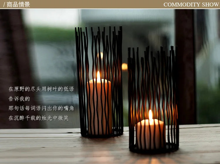 2025 Iron Stand Black Candle Holder Desk Romantic Wedding Decoration Candlestick Holder Dinner Candelabrum Candelabra
