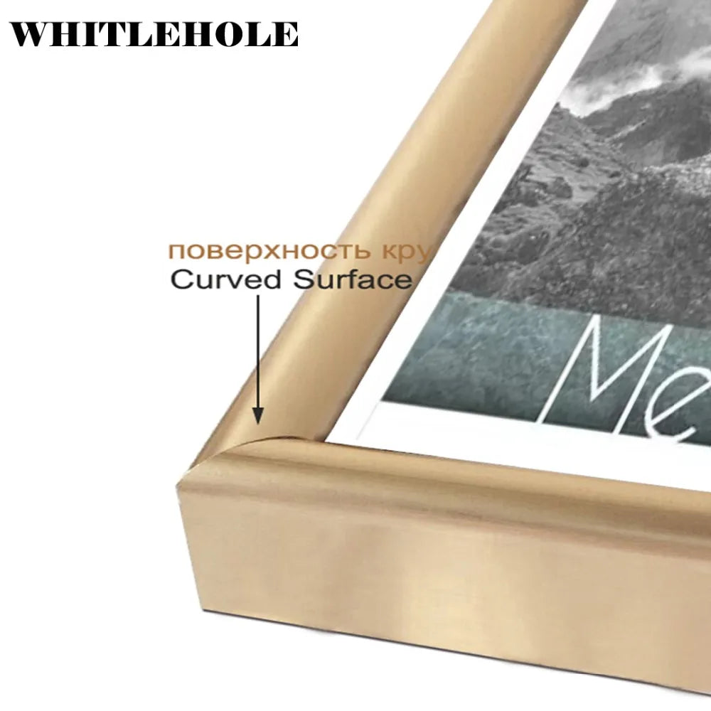 Picture Frame Metal Golden Photo Frame Classic Minimalist Desktop Decor 9x13 13x18 21x30cm Pleixglass Inside Certificate Frame
