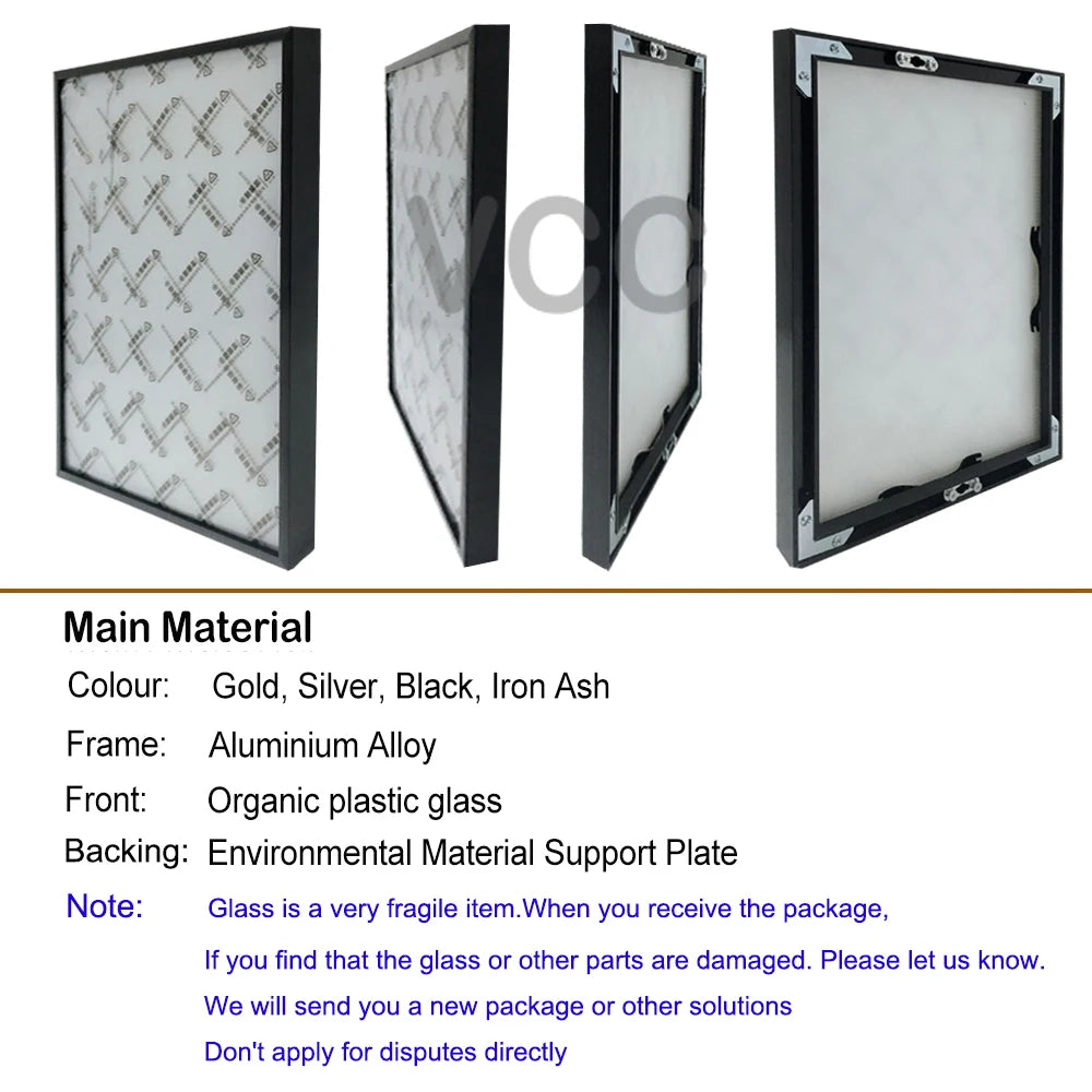 Picture Frame Metal Poster Frame Classic Aluminum Photo Frames For Wall Hanging A3 A4 30x30 Certificate Frame VCC