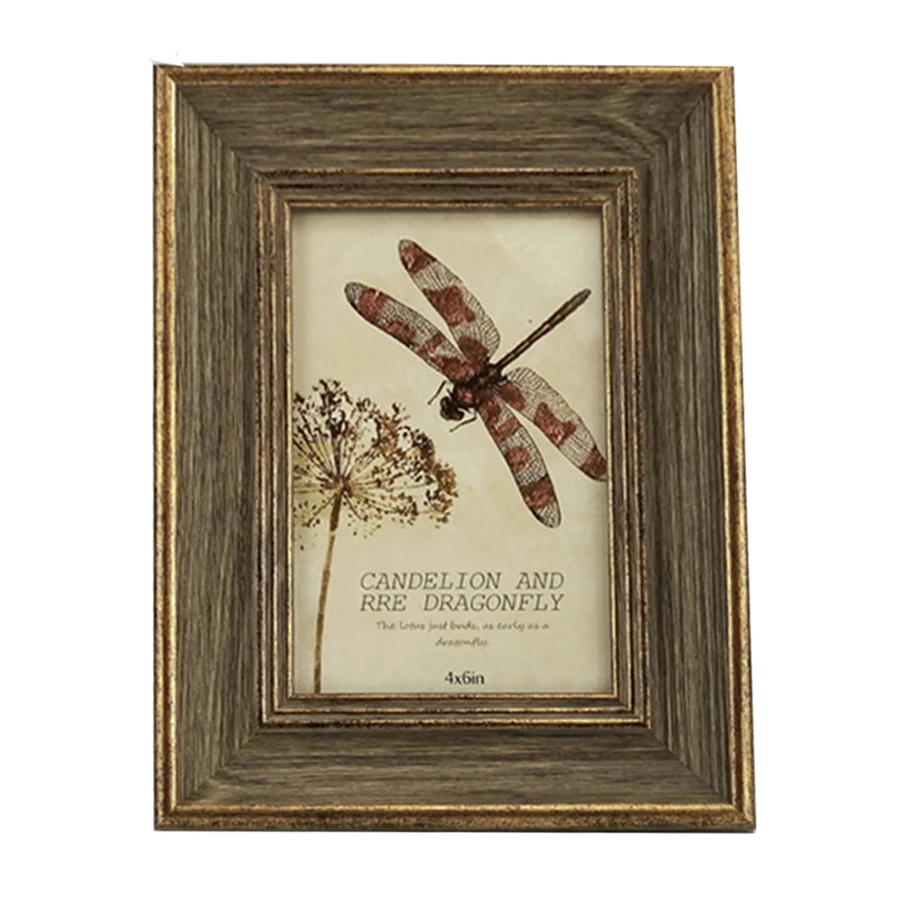 Wooden Picture Frame Vintage Portrait Photo Frames 6 Inch 7 Inch Wedding Anniversary Retro Landscape Horizontal Poster Frame
