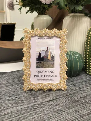 Nordic Style 4/6/7inch Golden Metal Picture Frames Photo Albums kpop stuff photocard holders For Room Decoration XC044