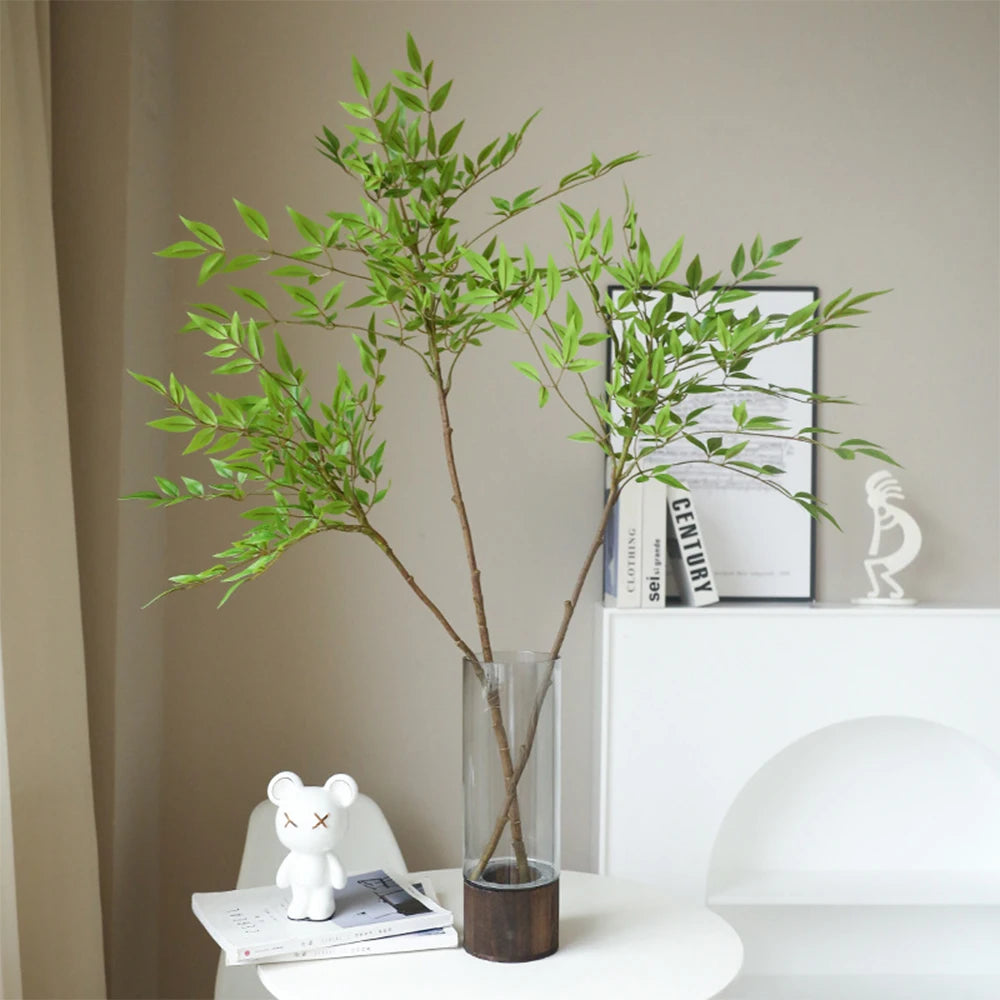 75-140cm Artificial Plants Nandina Tree Green Tall Plants Fake Leaves Plants Faux Branches for Home Garden Office Decor