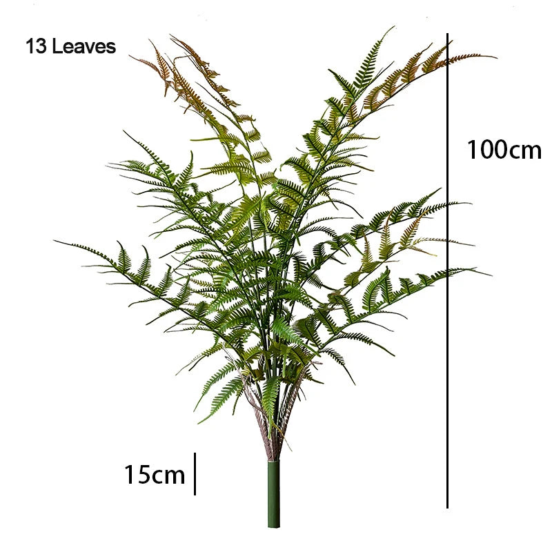 120cm Large Artificial Palm Fake Plants Branch Real Touch Palm Leaves Tropical Plants Branches for Home Office Indoor Decoration