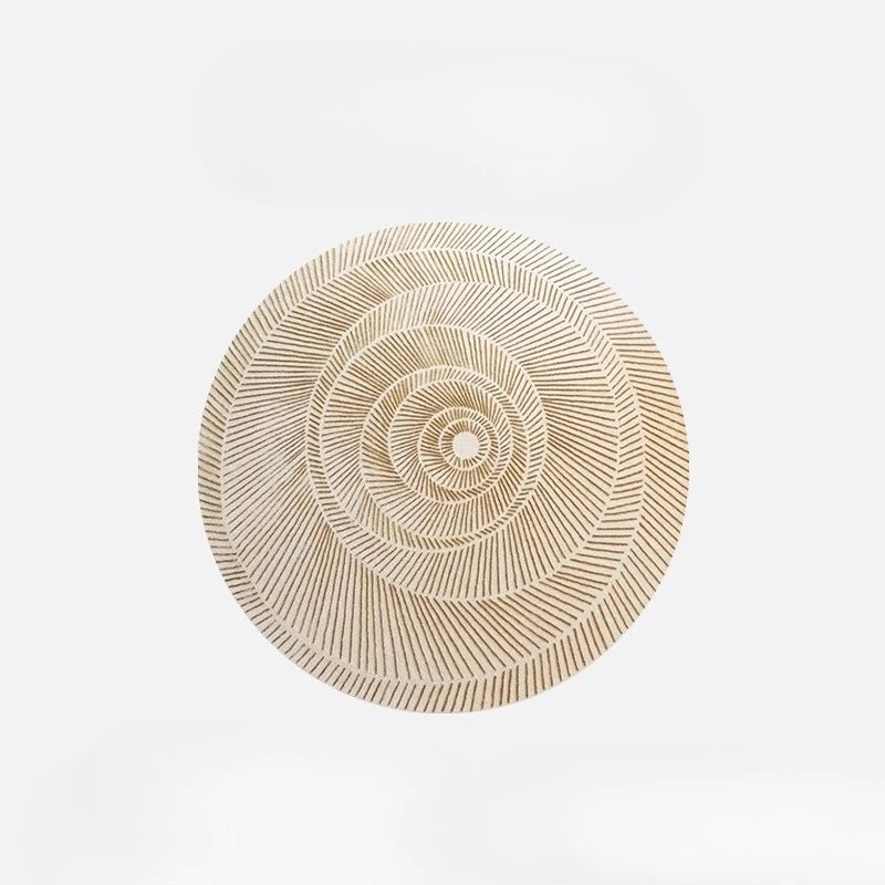 Modern Art Living Room Decoration Carpet Light Luxury Round Rugs for Bedroom Fluffy Soft Spiral stripes Rug Home Thick Floor Mat