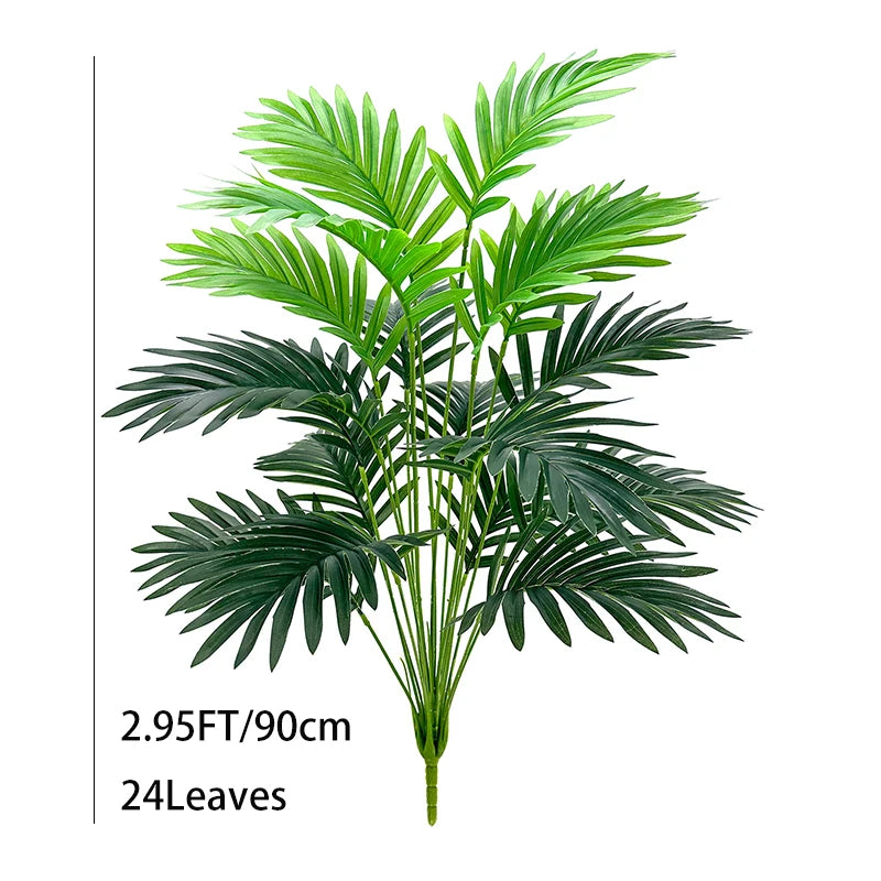 150cm Large Artificial Palm Tree Tropical Fake Plants Real Touch Palm Leafs Plastic Banyan Tree for Home Garden Shop Party Decor