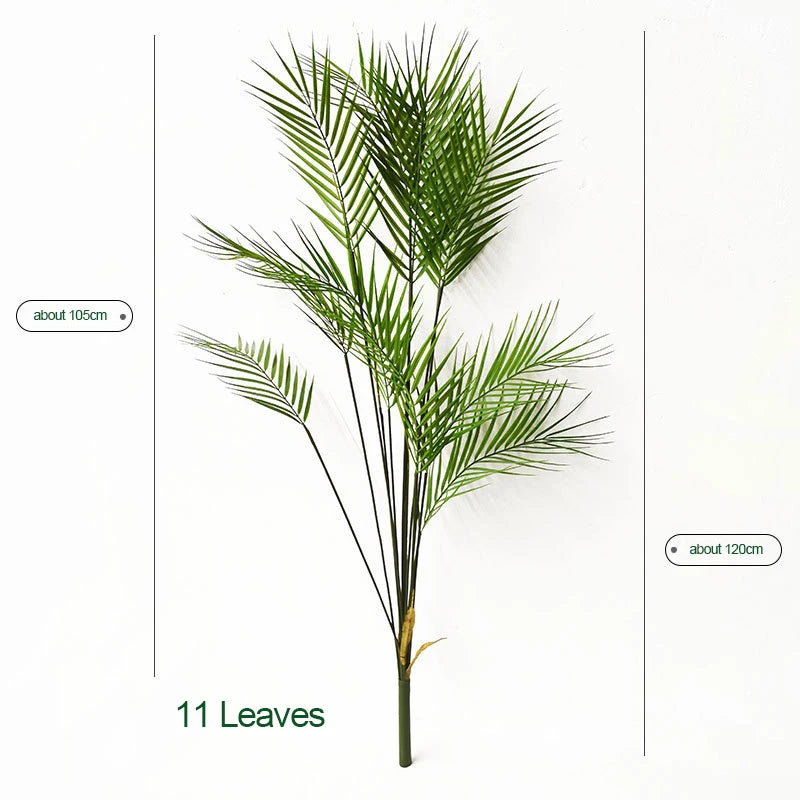 120cm Large Artificial Palm Fake Plants Branch Real Touch Palm Leaves Tropical Plants Branches for Home Office Indoor Decoration