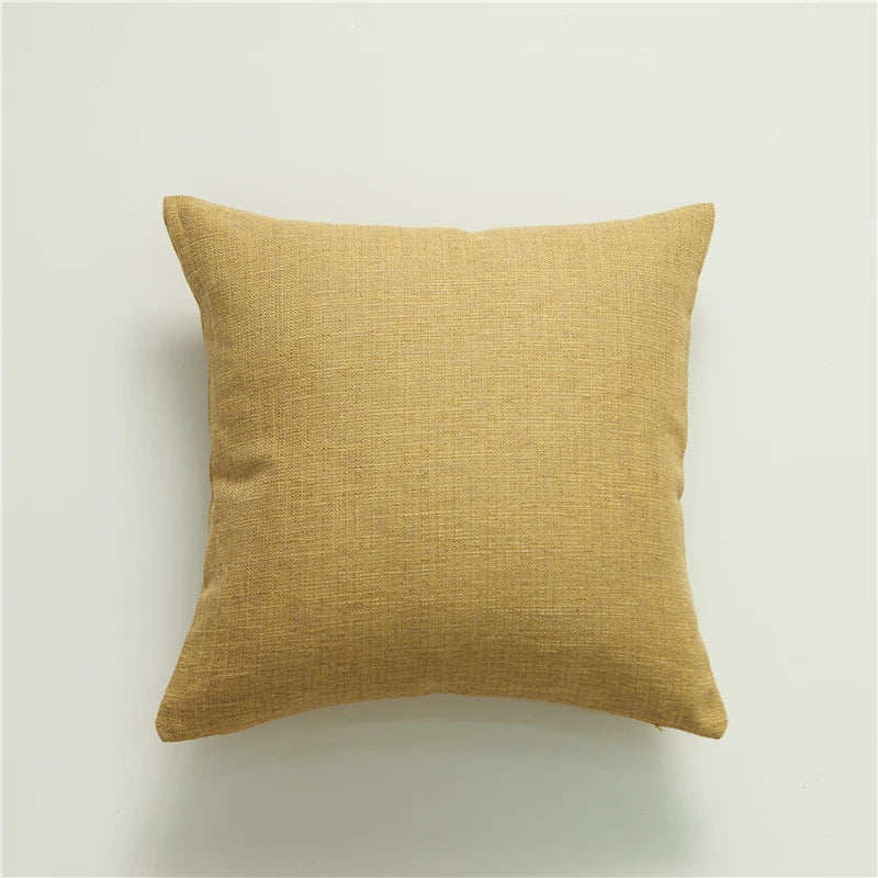 Cushion Cover Pillow Cover Decorative Yellow Linen Home Sofa Pillow Cover For Living Room Car Bedroom Pillowcase
