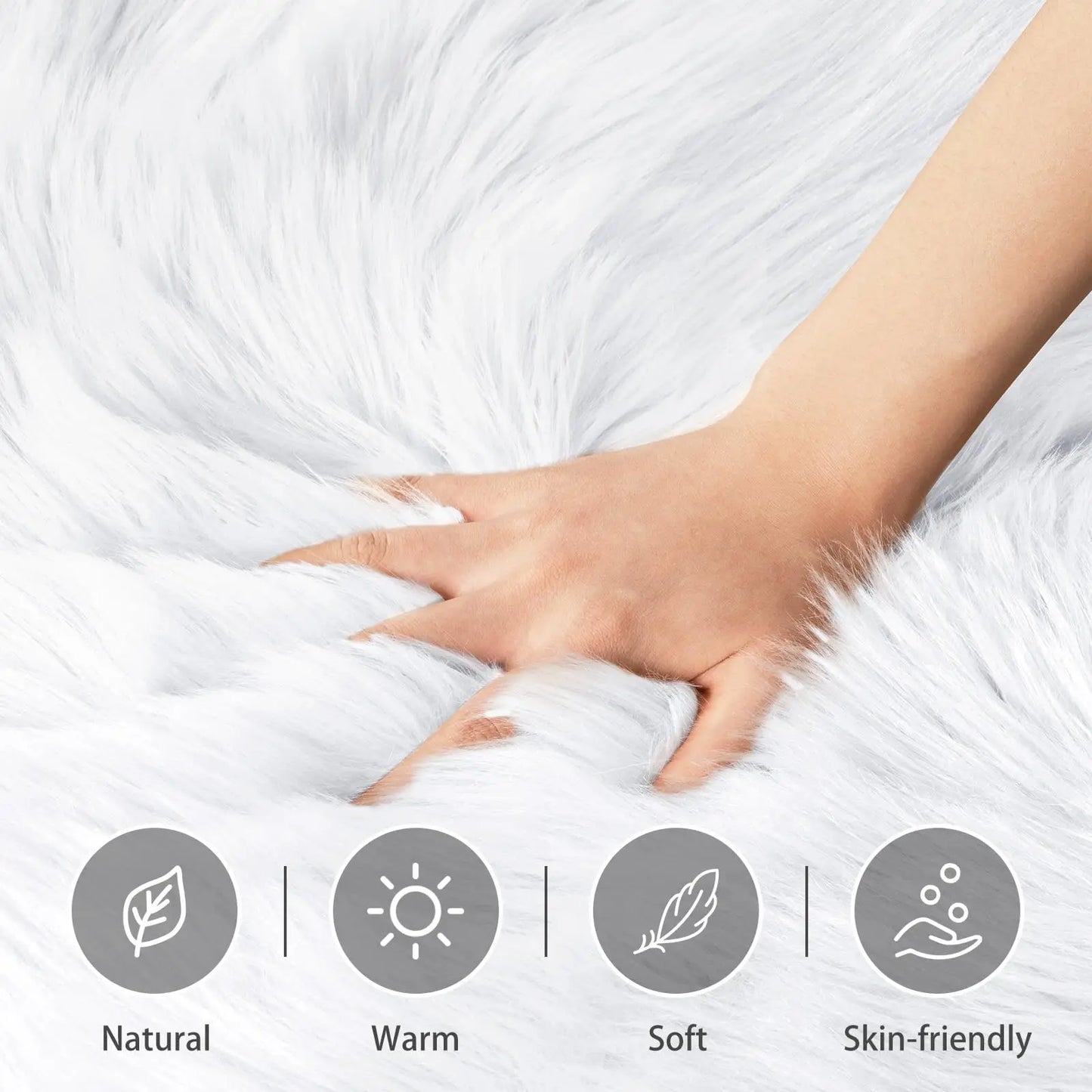 White Faux Sheepskin Fuzzy carpet Fur Rugs for Bedroom bedside Washable Fluffy Area Living Room rug Shag Nursery floor mat decor