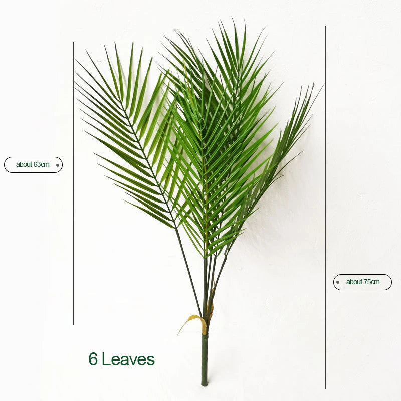 120cm Large Artificial Palm Fake Plants Branch Real Touch Palm Leaves Tropical Plants Branches for Home Office Indoor Decoration
