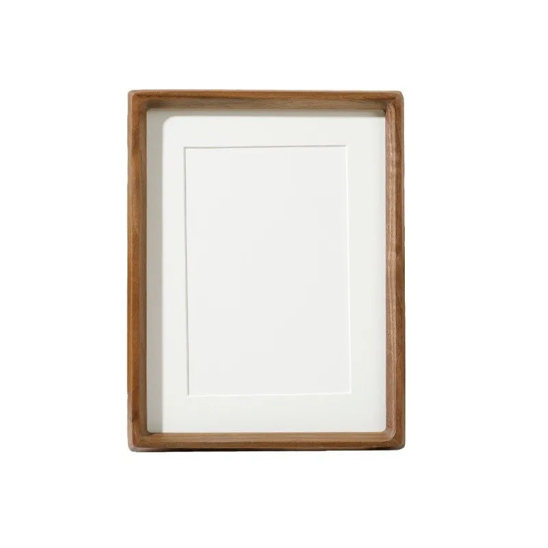 Solid Wood Black Walnut Mortise and Tenon Round Corner Picture Frame Elegant Couple's Photo Frame Display Stand Home Decor