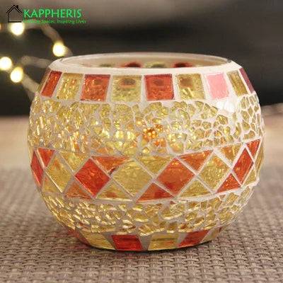 Rainbow Empty Candle Jars DIY Homemade Candle Container Glass Mosaic Jars for Candles Holder Vessel Storage