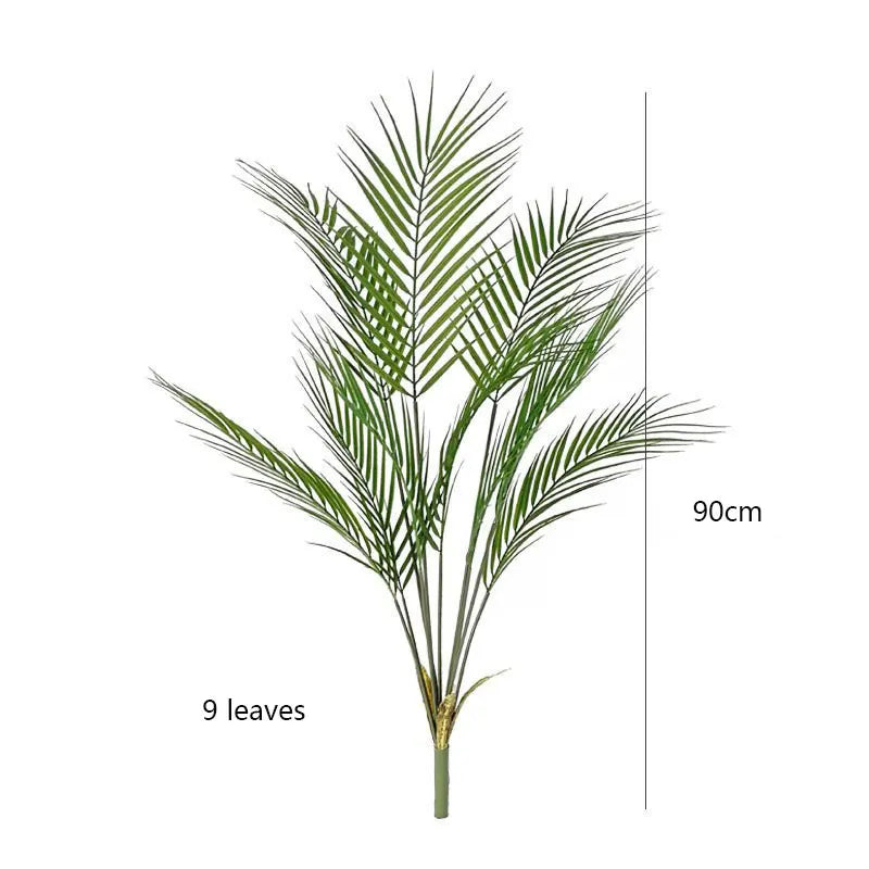 120cm Large Artificial Palm Fake Plants Branch Real Touch Palm Leaves Tropical Plants Branches for Home Office Indoor Decoration
