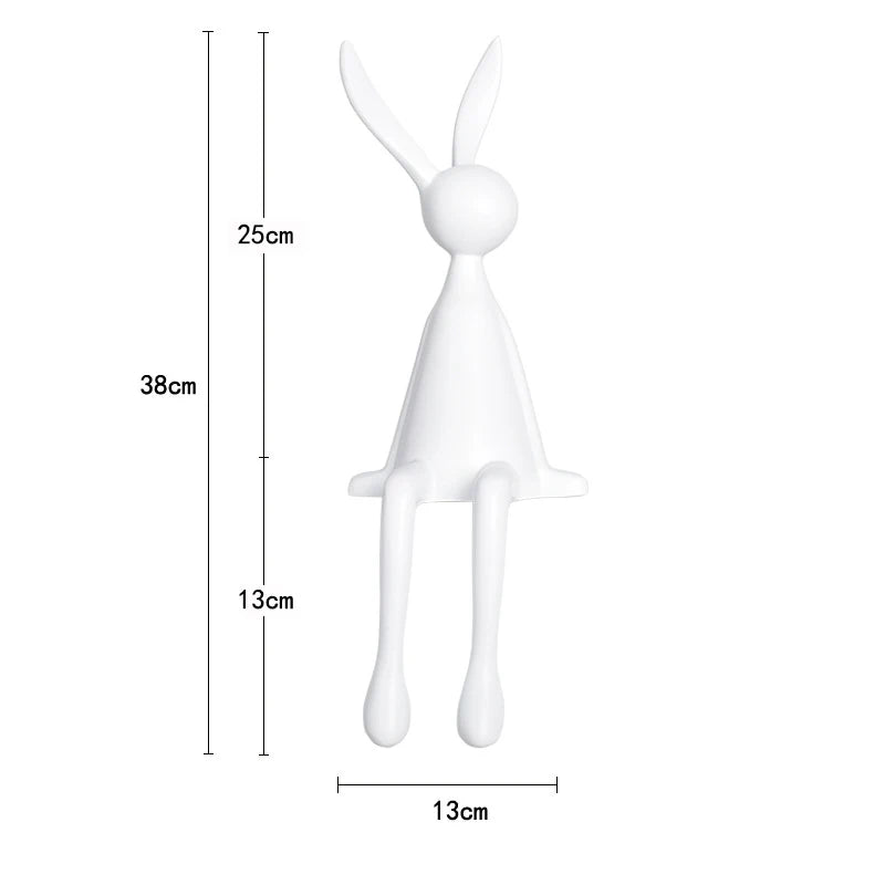 ERMAKOVA Nordic Home Decorate Figurines for Interior Gift Rabbit Statue Christmas Room Decor Abstract Art Sculpture Desk