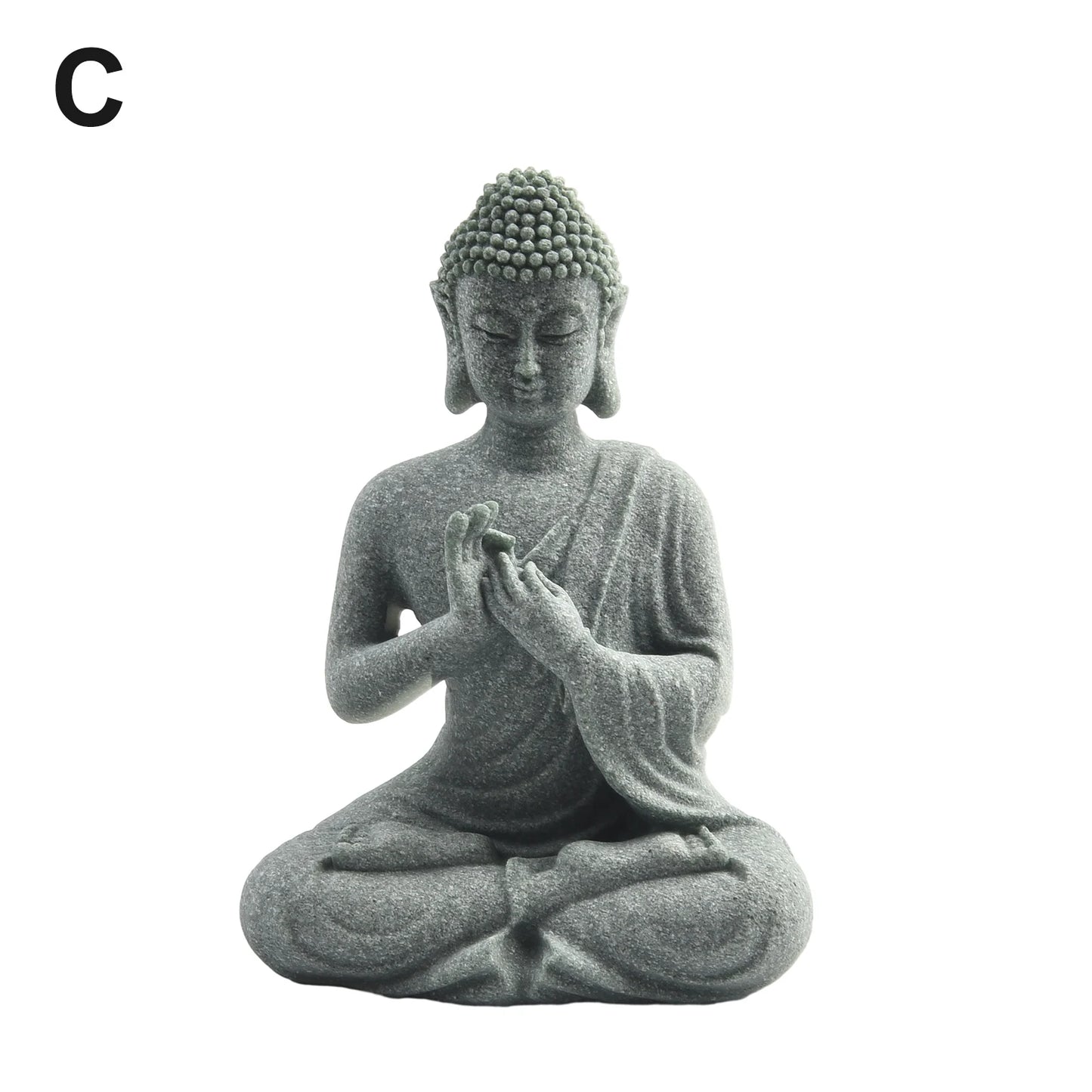 Garden Ornament Sitting Buddha Resin Stone Zen Effect Outdoor Indoor Statue Buddhist Garden Fish Tank Decoration Sitting Buddha