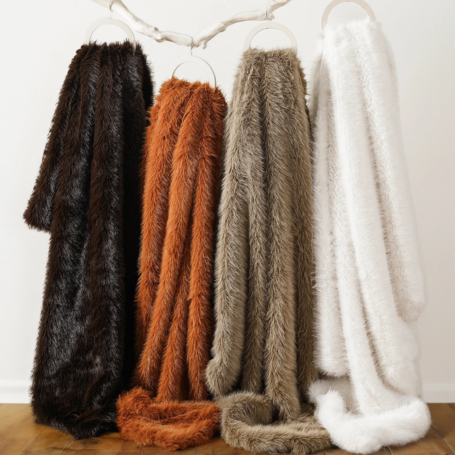Battilo Fluffy Soft Blankets Luxury Fur blanket for Bed Sofa Mink Faux Fur Throw and Blankets Large Warm Blanket for Home Decor