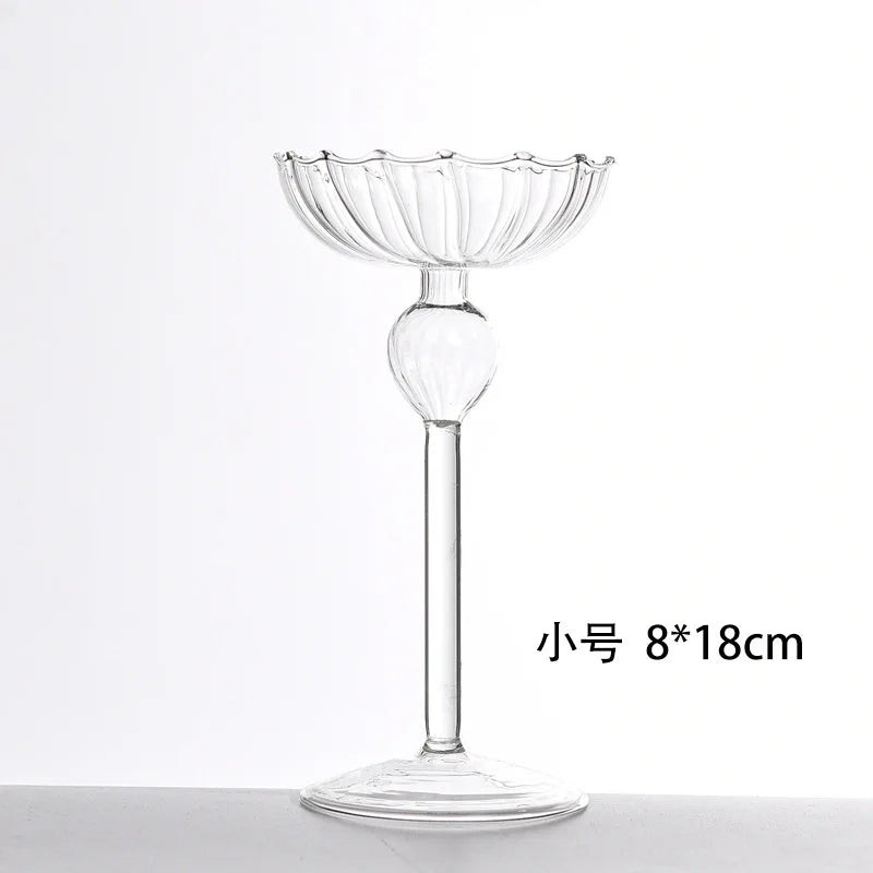 European high foot striped candlestick home decoration decoration wedding articles Romantic candlelight dinner candlestick props