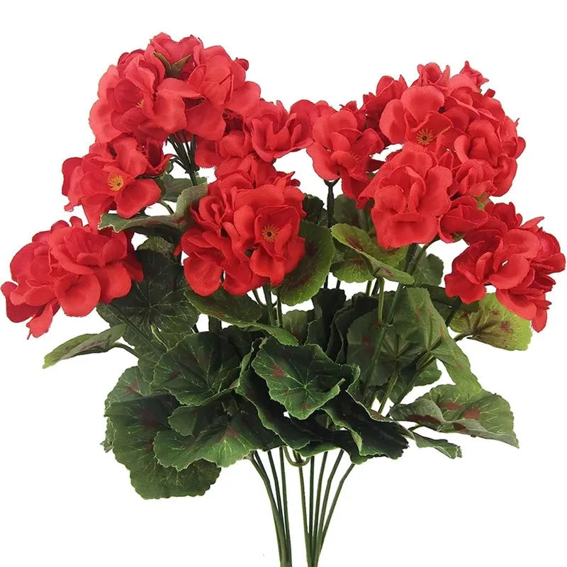 5pcs Artificial Flower Plant Begonia Flower Wedding Bridal Bouquet Home Room Outdoor Garden Bonsai Decoration DIY Festival Party