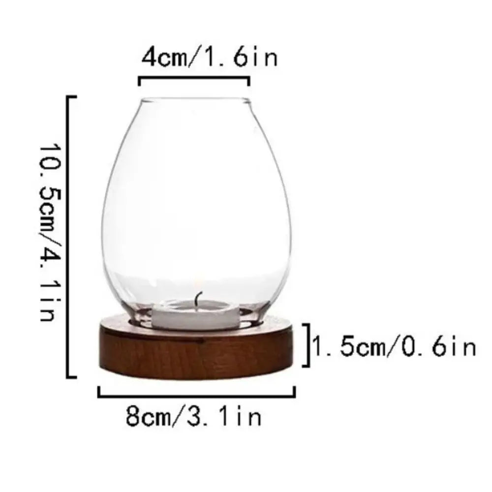 Glass Candlesticks with Cup Cover Round Transparent Candle Holders Retro European Style Table Decoration Ornaments Wedding