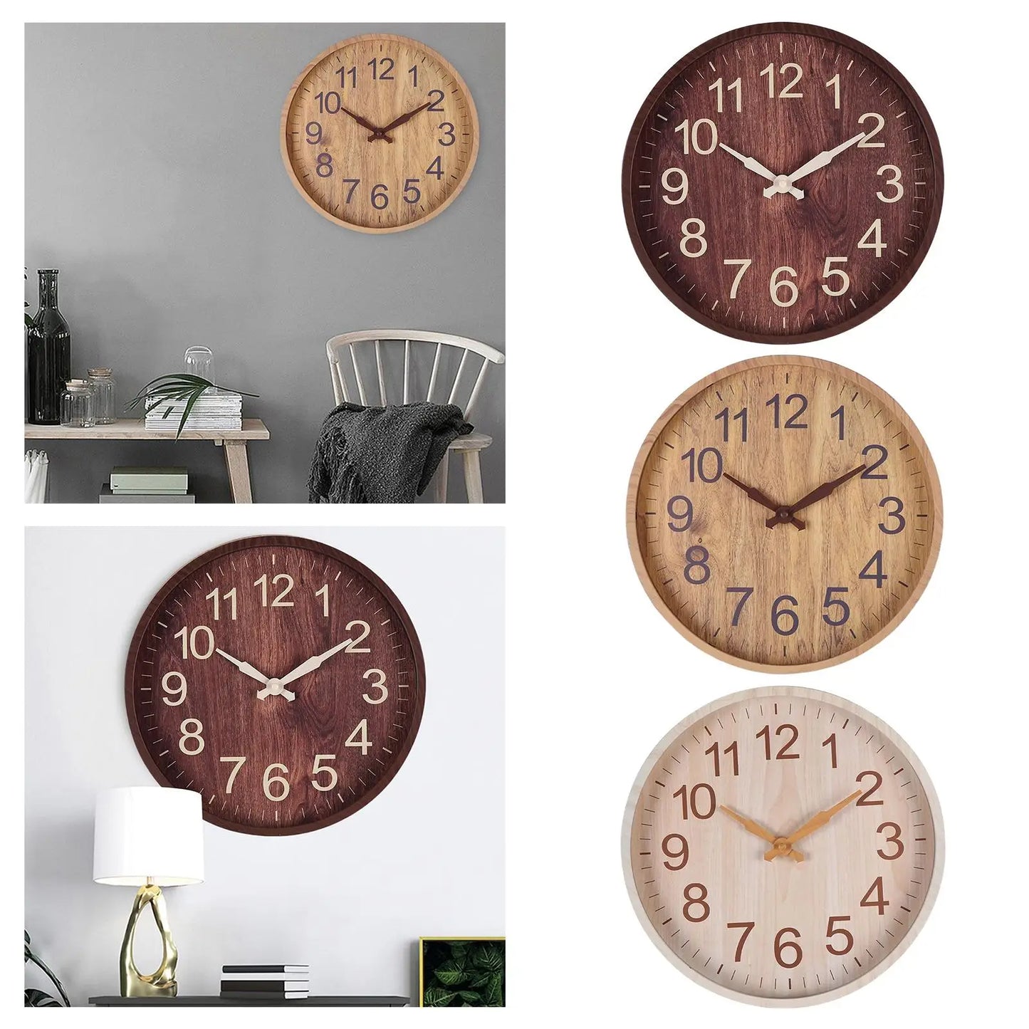 Wall Clock Silent Minimalism Hanging Watch Elegant Bedroom Hallway Home Dinner Sweep Movement Clocks Decoration