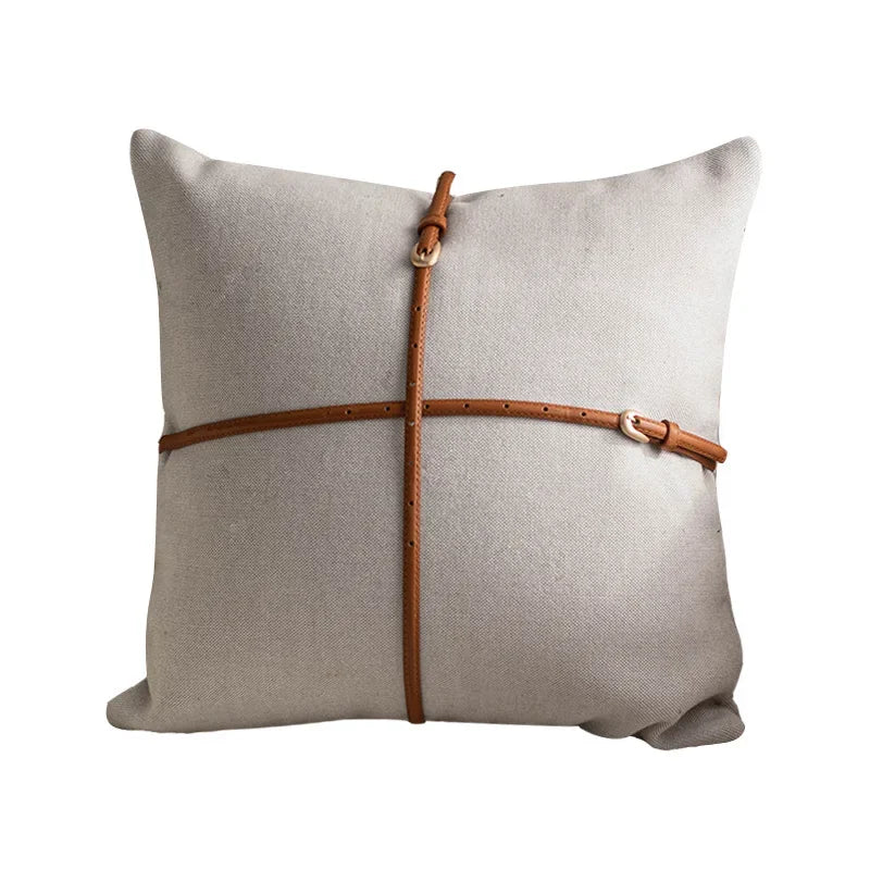 Horse 18x18 Inches Throw Croker Pillow Cover - Simple Modern Style Leather Decoration Couch Cushion Pillow Cover Withour Core