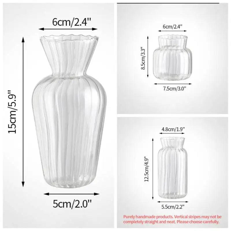 Glass Flower Vase Retro Vase for Flowers Home Decoration Decorative Vase Office Desk Ornament Vases for Centerpieces Florero