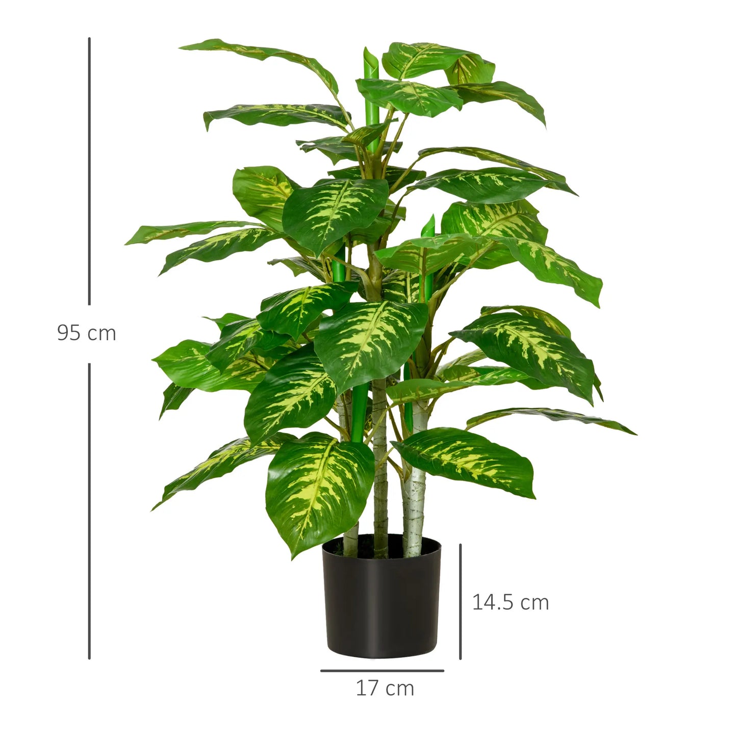 HOMCOM Artificial Evergreen Tree Fake Plant in Pot Indoor Outdoor Decor