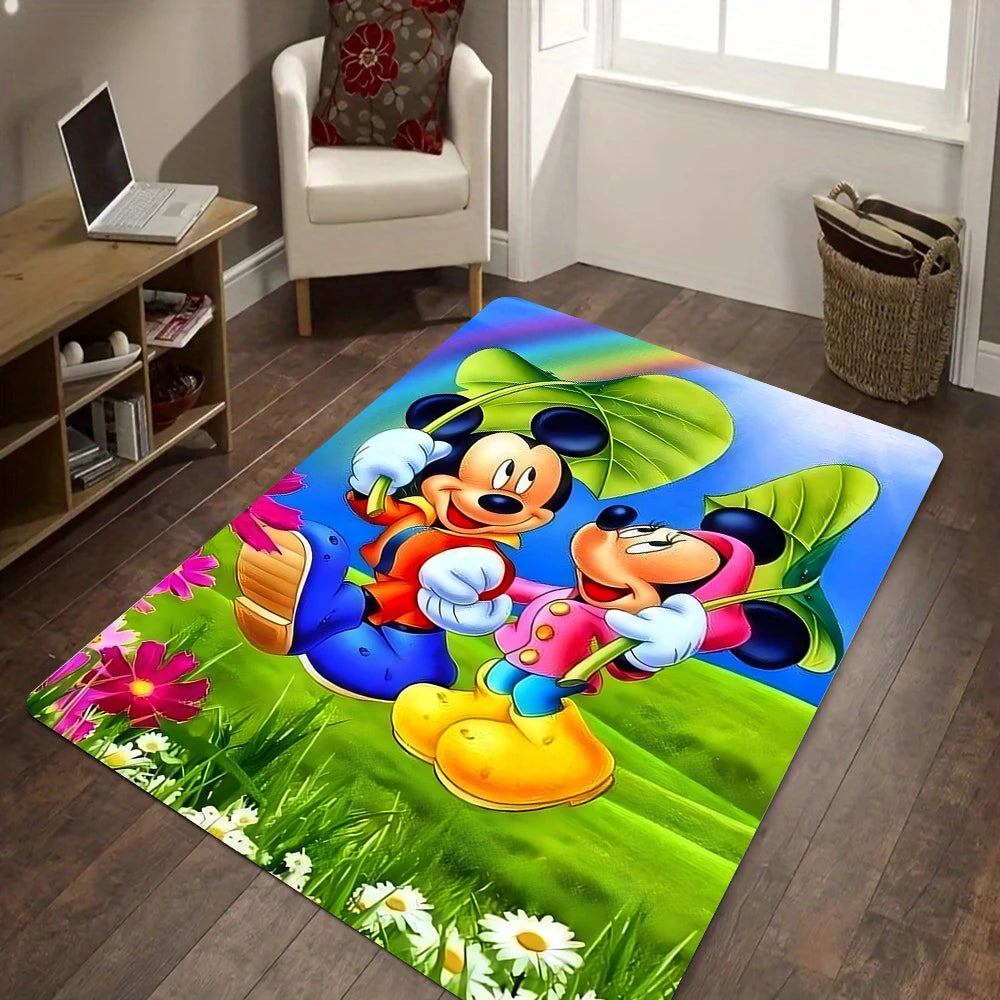 MINISO Mickey Donald Duck HD Printed Carpet.Living Room Mats Sofa Coffee Table Large Area Rug,Kitchen,Balcony Carpets,DoorMat