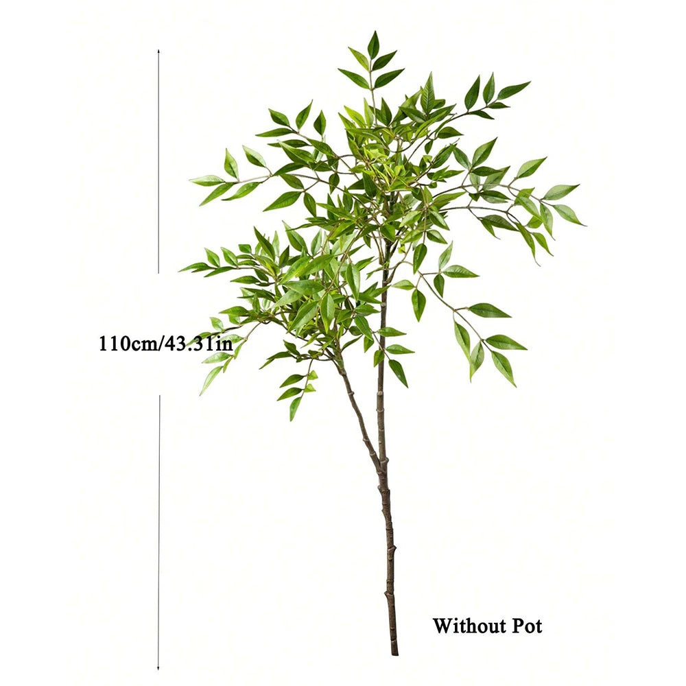75-140cm Artificial Plants Nandina Tree Green Tall Plants Fake Leaves Plants Faux Branches for Home Garden Office Decor