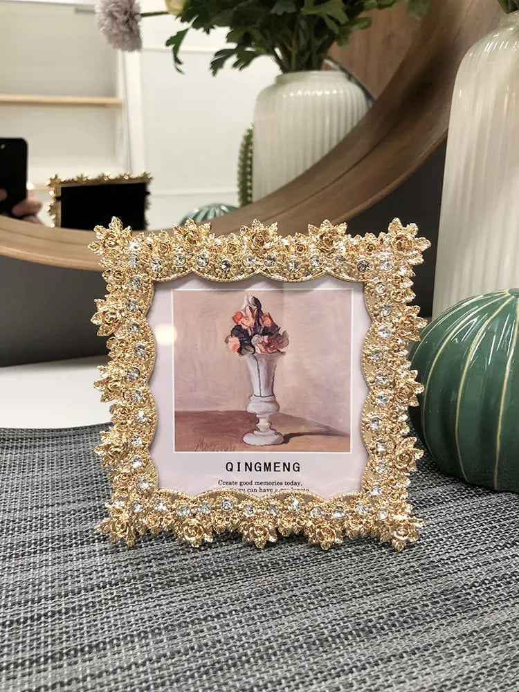 Nordic Style 4/6/7inch Golden Metal Picture Frames Photo Albums kpop stuff photocard holders For Room Decoration XC044