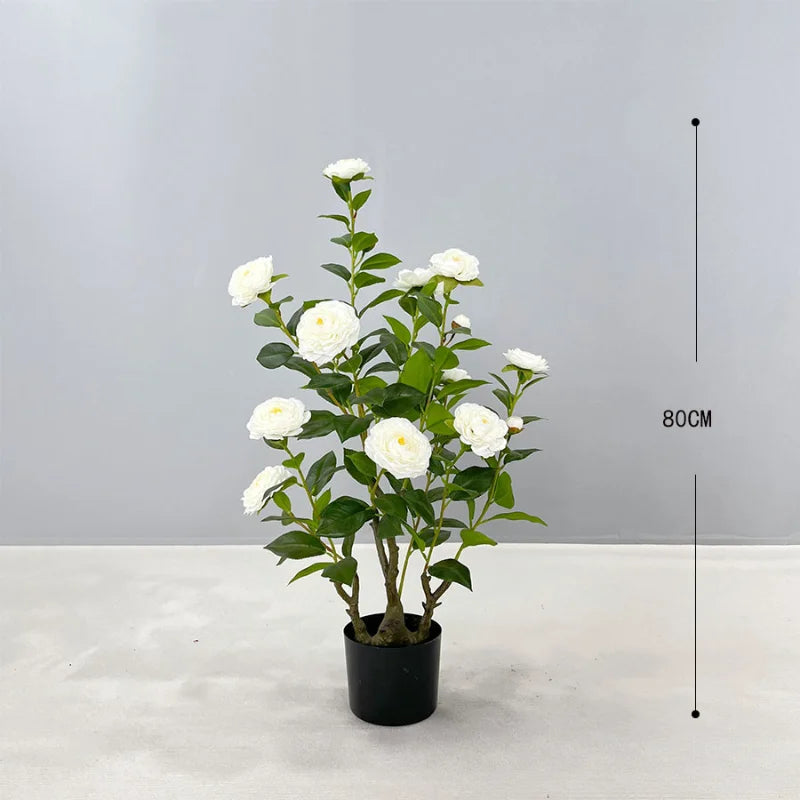 Simulation camellia tree camellia artificial green plant potted home decoration floor plant