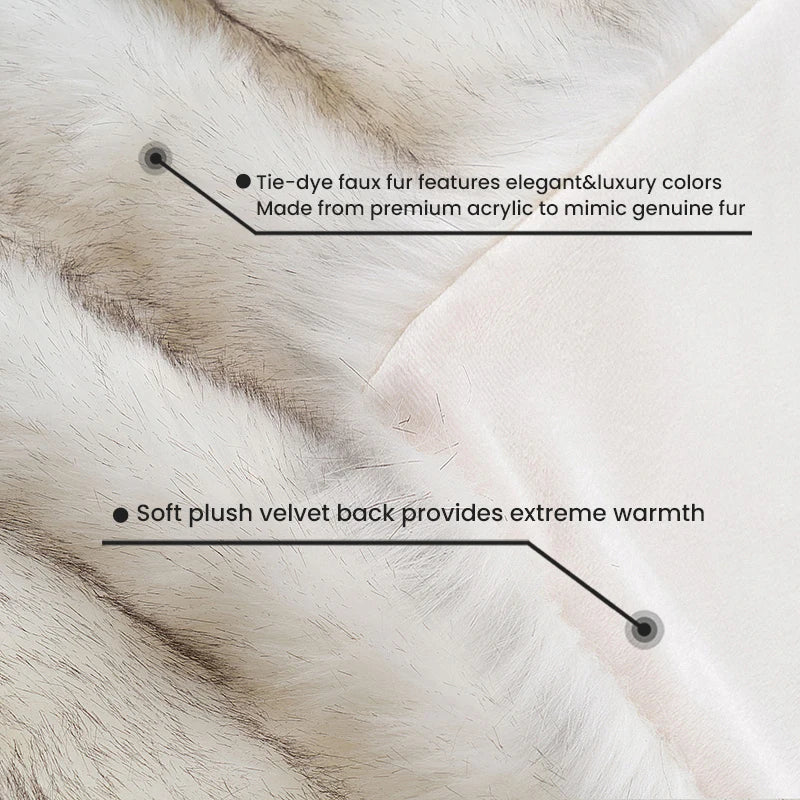 Battilo Faux Fur Blanket Plaid Throw for Sofa Luxury Fox Fur Throw Blanket Winter Warm Fluffy Soft Blankets Bedspread on the Bed