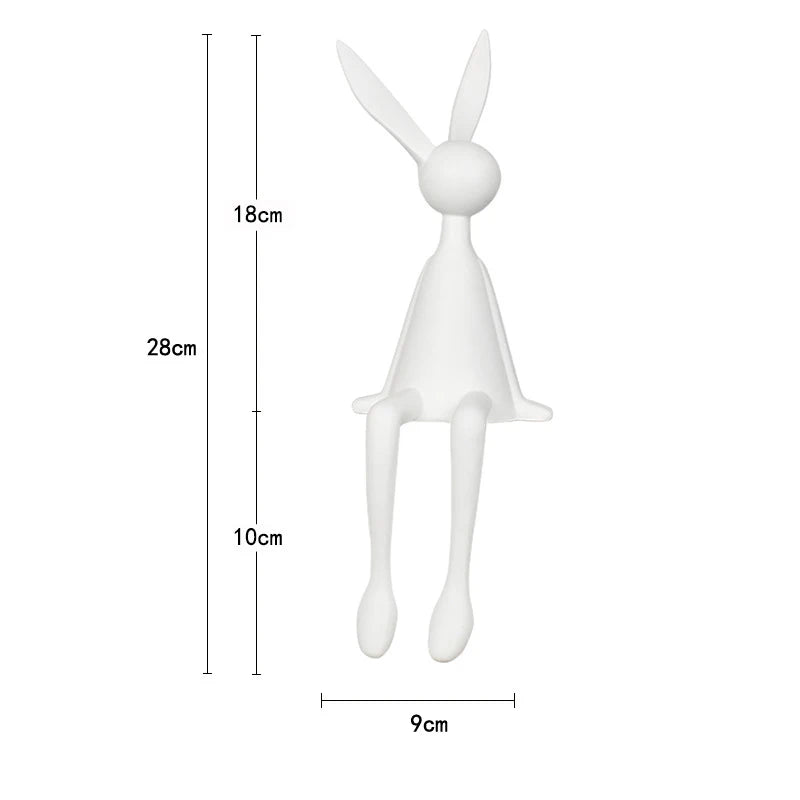 ERMAKOVA Nordic Home Decorate Figurines for Interior Gift Rabbit Statue Christmas Room Decor Abstract Art Sculpture Desk