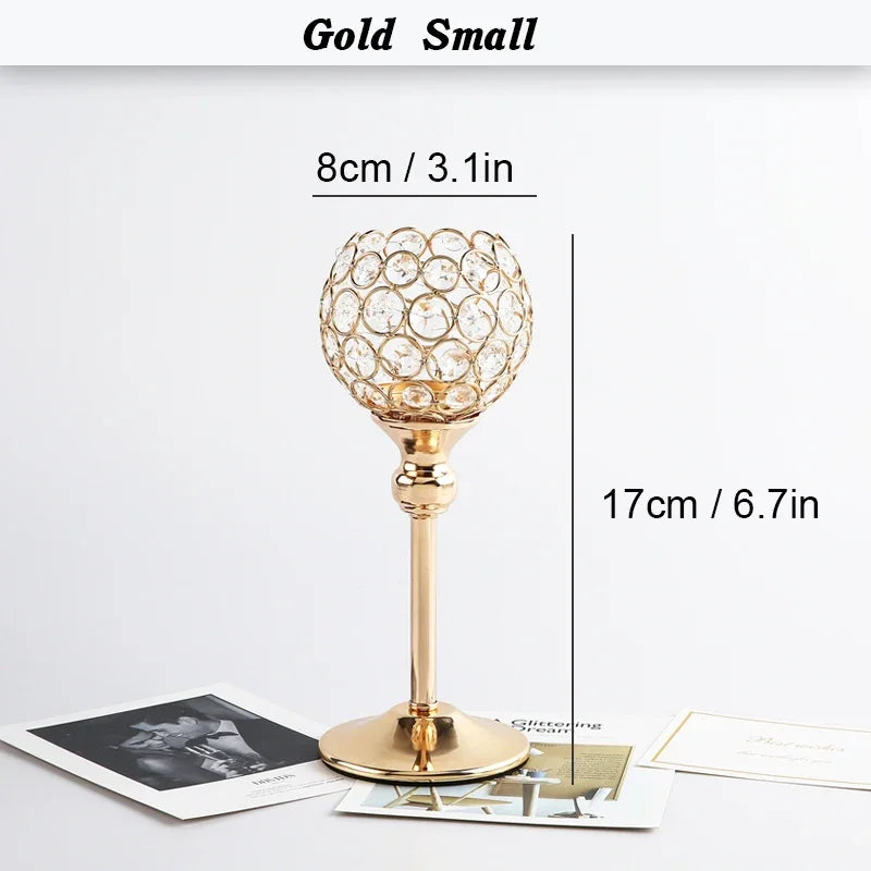Crystal Candle Holder Modern Tealight Candlestick Home Christmas Party Candle Stand Wedding Dinning Table Centerpiece Decoration