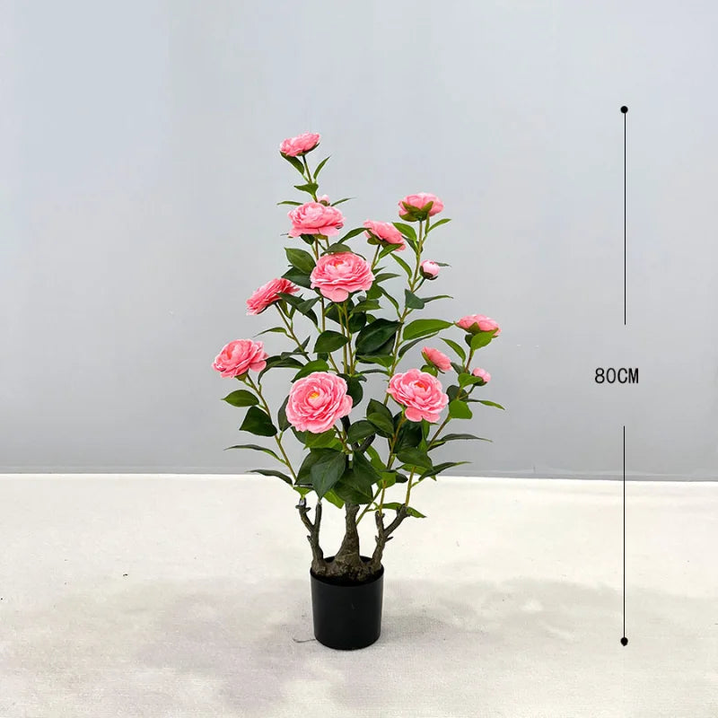 Simulation camellia tree camellia artificial green plant potted home decoration floor plant