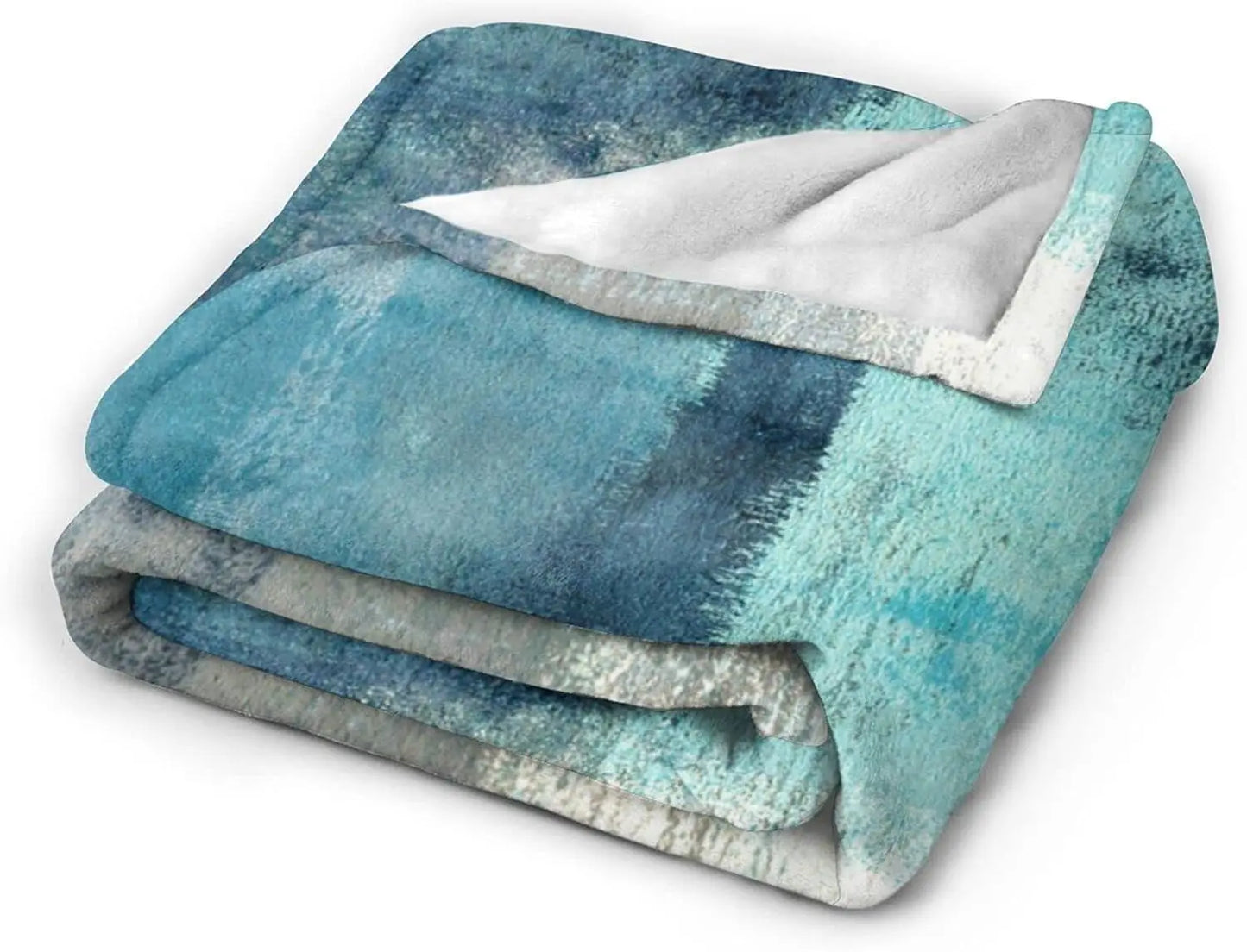 Teal Grey Turquoise Throw Blanket Soft Cozy Plush Warm Fleece Blanket for Sofa Couch Bed 80"X60"