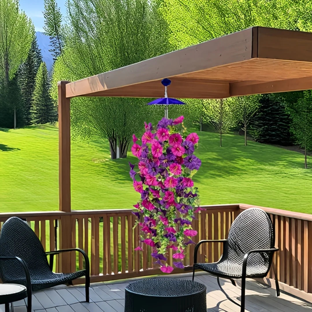 1-10pcs UV-Resistant Artificial Morning Glory& Eucalyptus Hanging Wall Door Decoration For Home Garden Wedding Versatile Outdoor