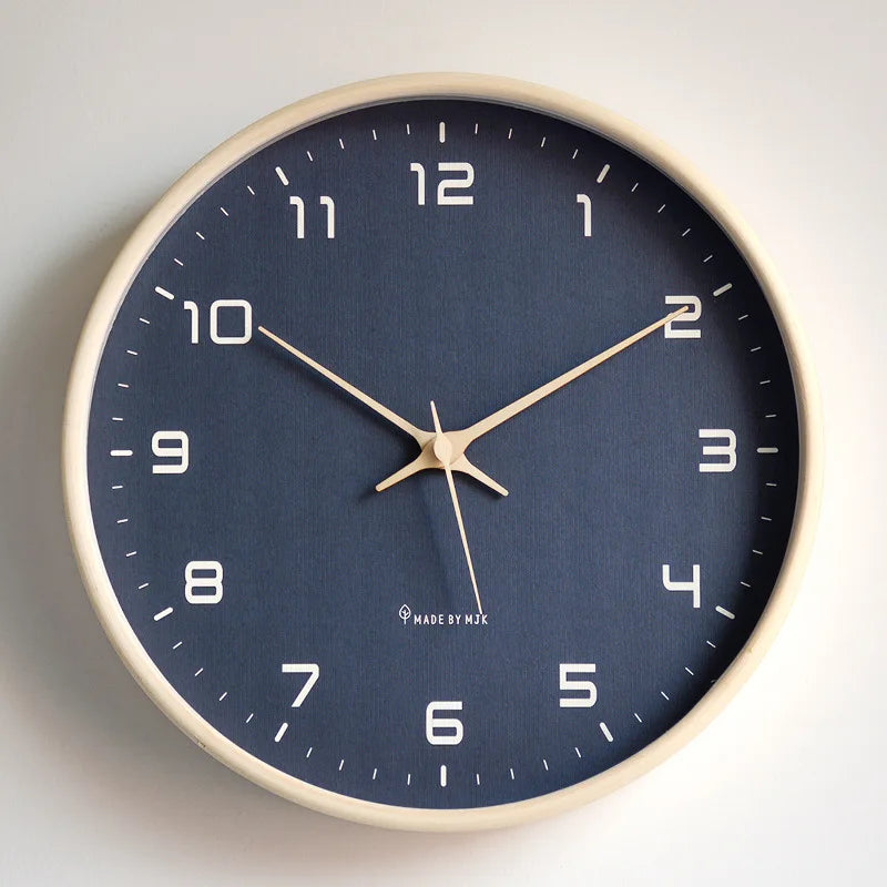 Nordic Solid Wood Wall Clock Living Room Household Clock Decoration Silent Clock Japanese Modern Light Luxury Creative Clock