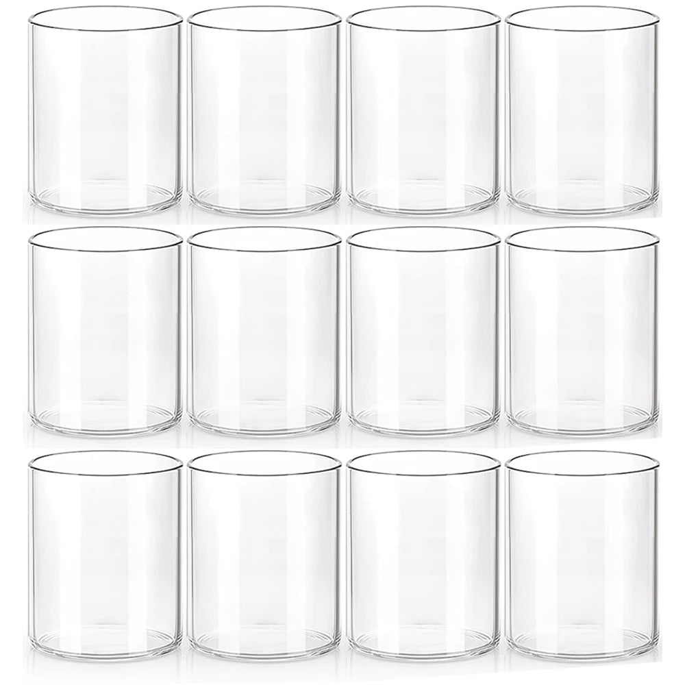 Glass Cylinder Vases for Centerpieces 4 Inch Tall Flower Vase for Wedding Decorations, Clear Floating Candle Vases Hurricane