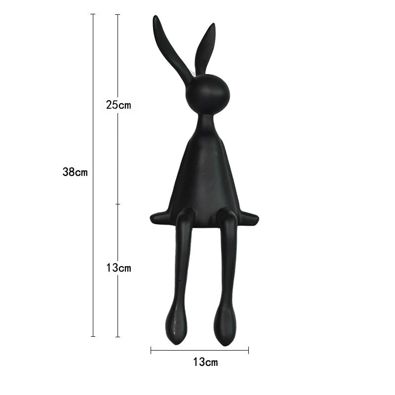 ERMAKOVA Nordic Home Decorate Figurines for Interior Gift Rabbit Statue Christmas Room Decor Abstract Art Sculpture Desk