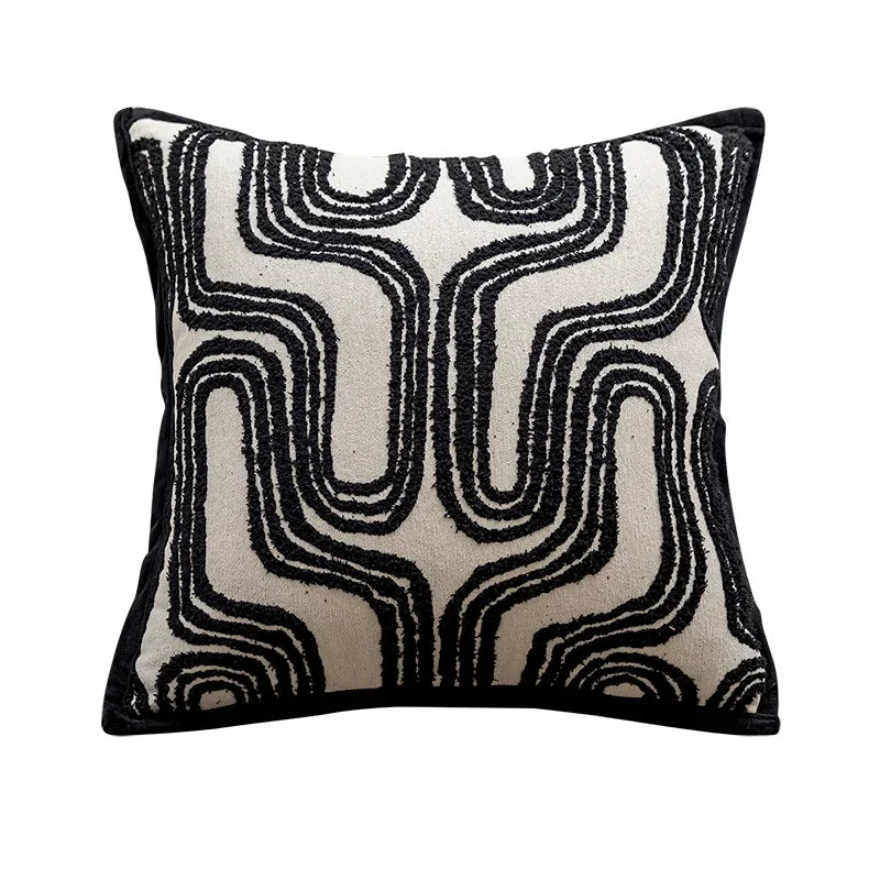 45x45cm Black Throws Pillow Cover Nordic Modern Minimalist Cushion Cover Pillowcase for Living Room Decoration Couch Home Decor