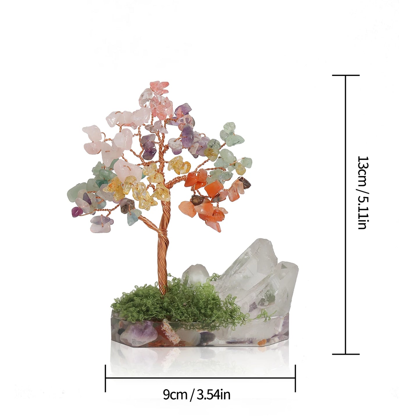 Crystal Money Tree Crystal Stone Rainbow Natural Gem Sitting Floor Style Home Room Study Decoration