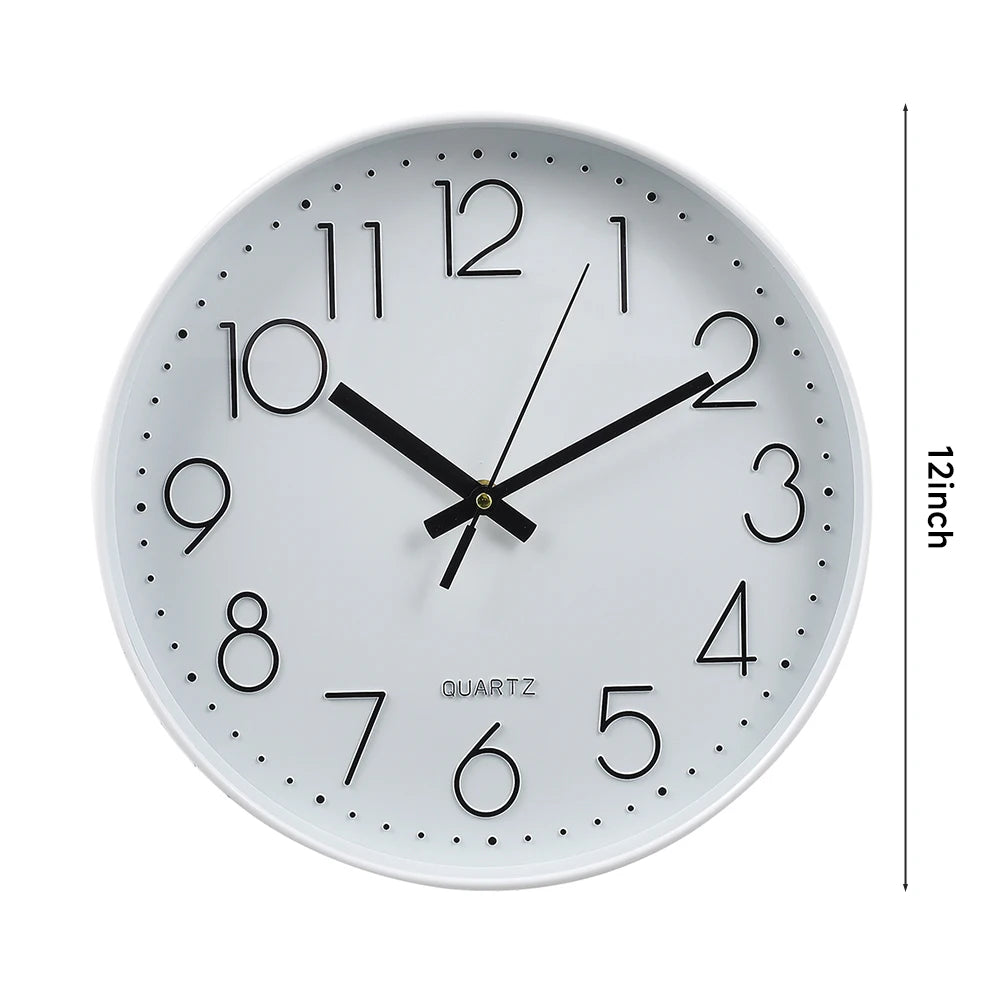 Voltsify 12 Inch Non-Ticking Battery Operated Wall Clock for Living Room, Bedroom, or Office