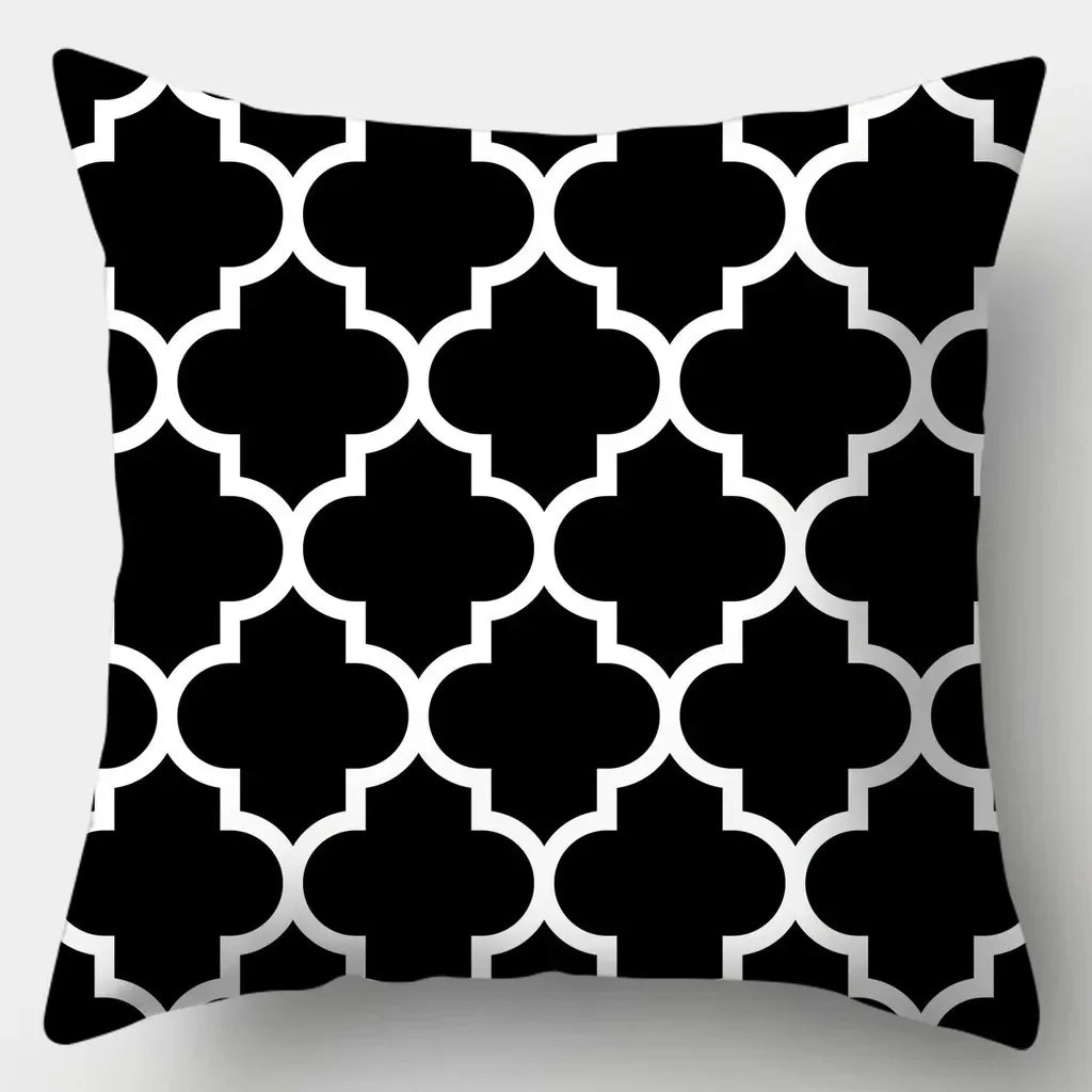Home Decor Black & White Geometric Pattern Pillow Covers Pattern Cushion Cover Suitable for Sofa Bedroom Car Pillow Cover