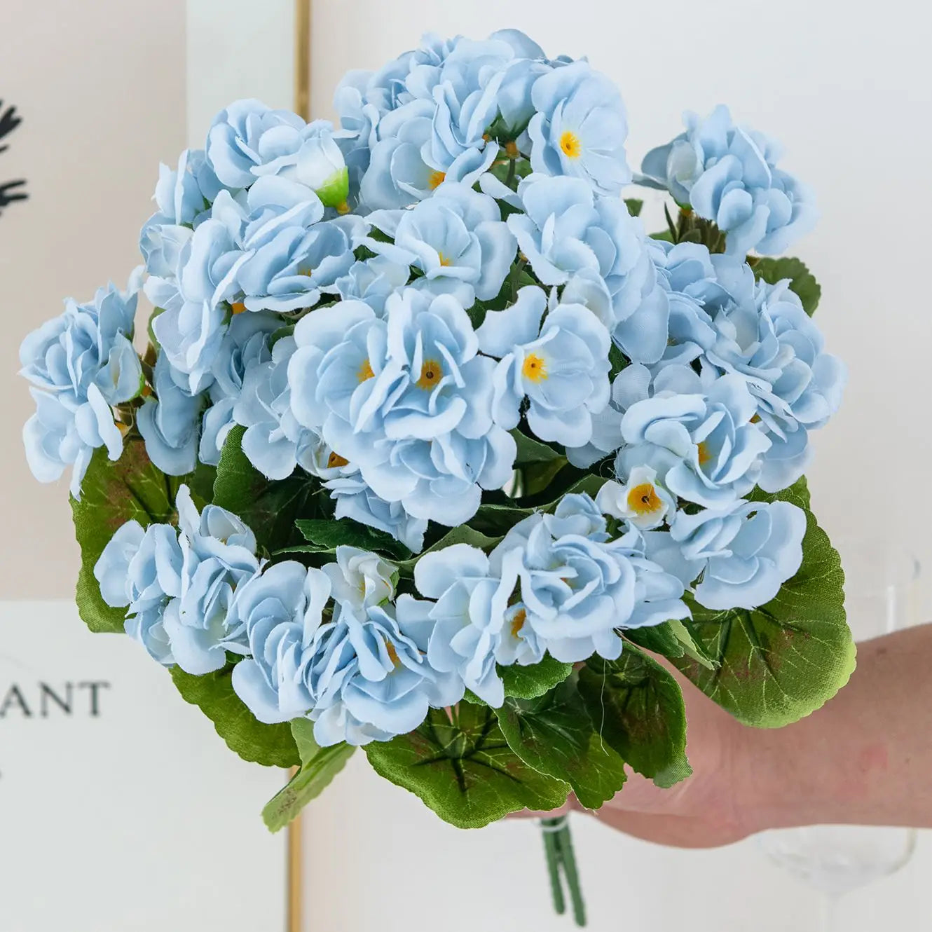5pcs Artificial Flower Plant Begonia Flower Wedding Bridal Bouquet Home Room Outdoor Garden Bonsai Decoration DIY Festival Party