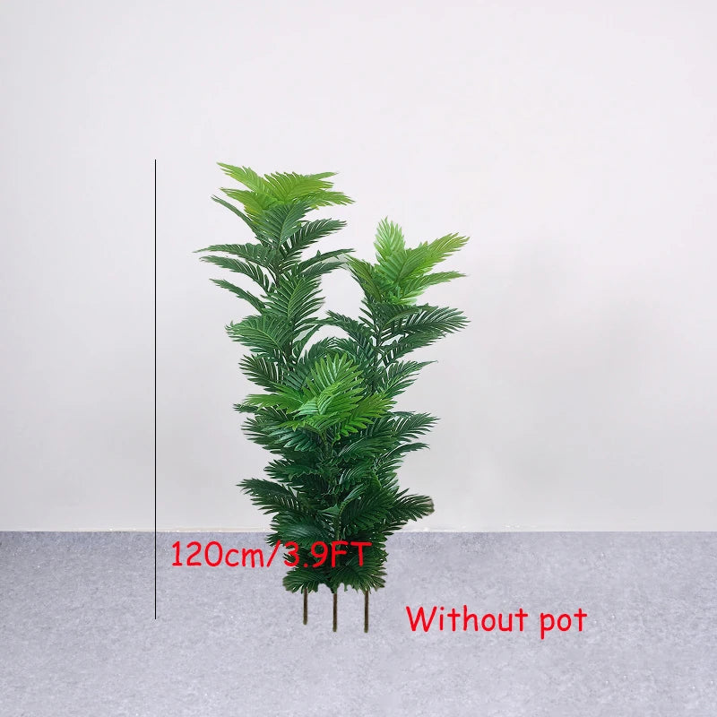 150cm Large Artificial Palm Tree Tropical Fake Plants Real Touch Palm Leafs Plastic Banyan Tree for Home Garden Shop Party Decor