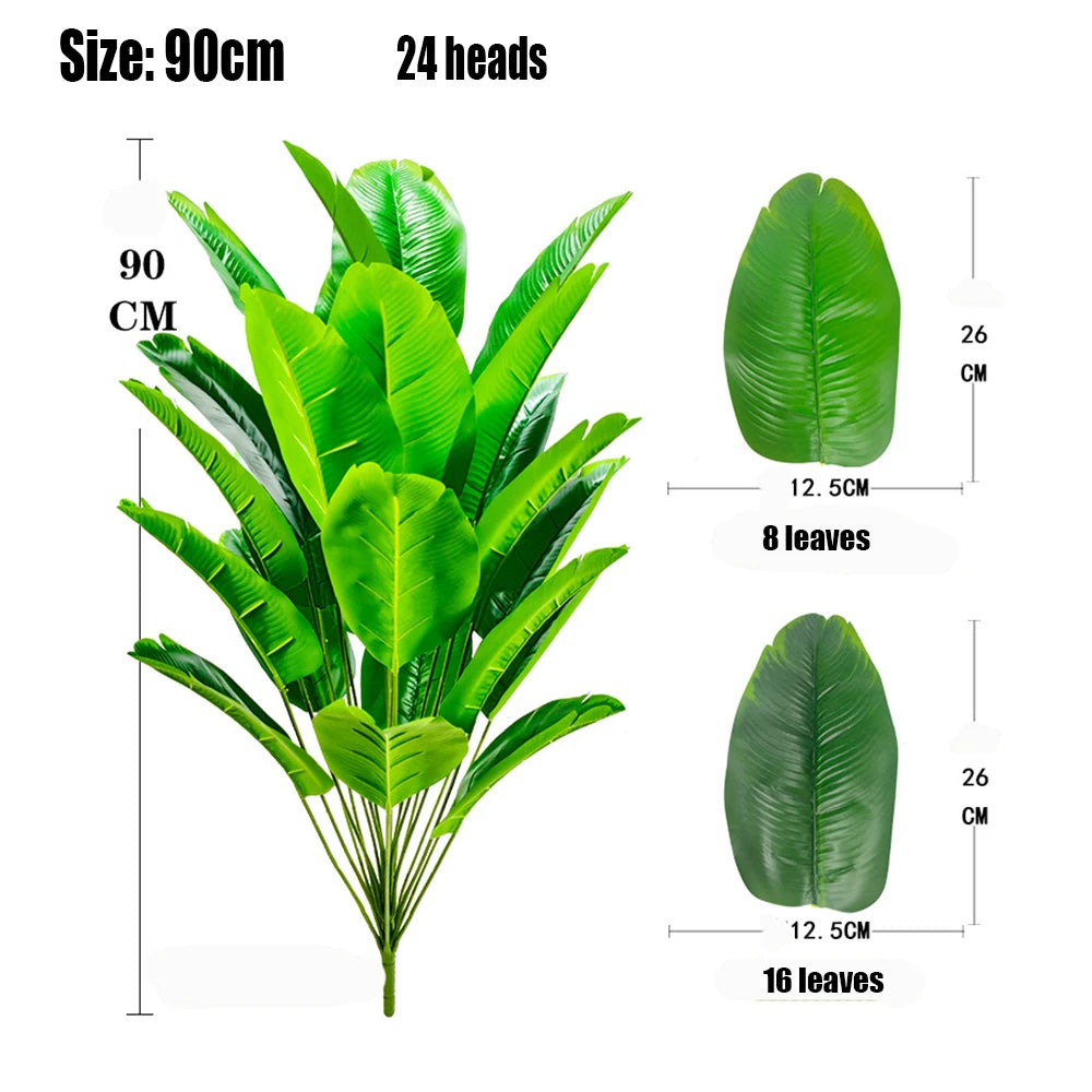 120cm Artificial Large Plant Traveler Banana Green Plant Wedding Indoor Plant Potted Outdoor Garden Decoration Fake Plant