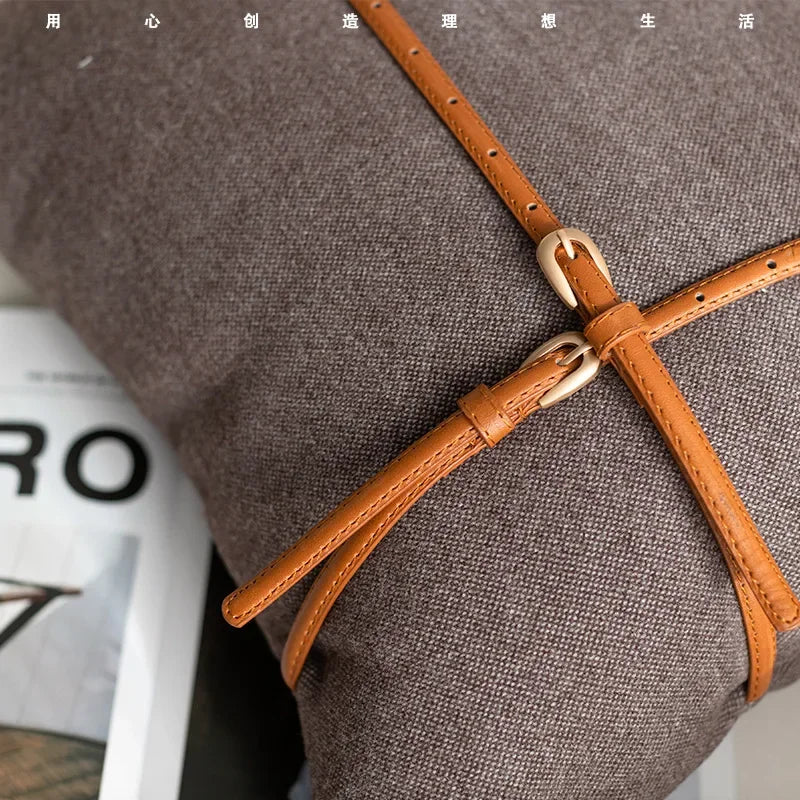 Horse 18x18 Inches Throw Croker Pillow Cover - Simple Modern Style Leather Decoration Couch Cushion Pillow Cover Withour Core