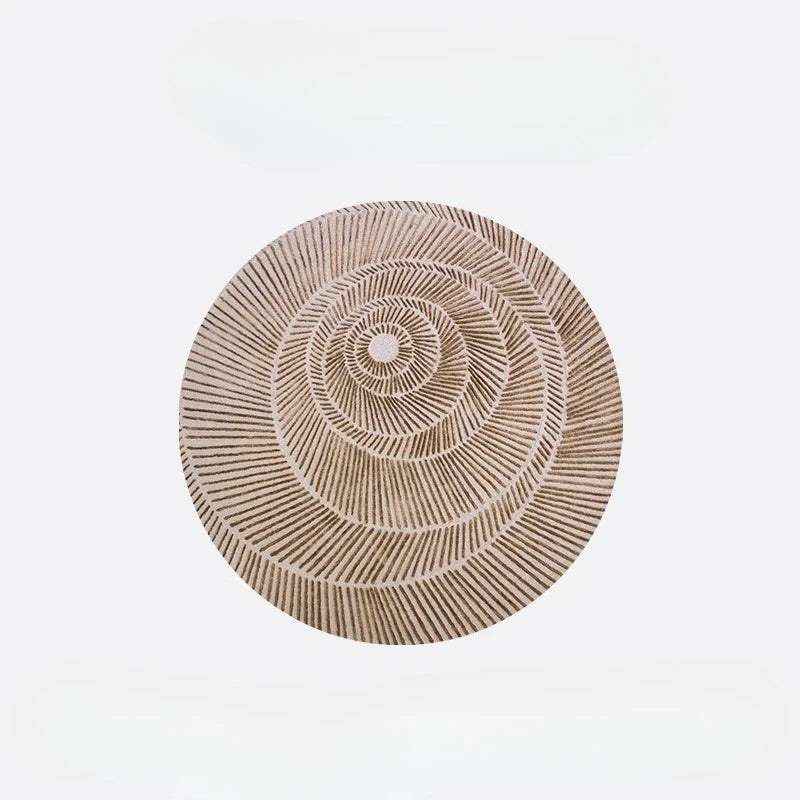 Modern Art Living Room Decoration Carpet Light Luxury Round Rugs for Bedroom Fluffy Soft Spiral stripes Rug Home Thick Floor Mat
