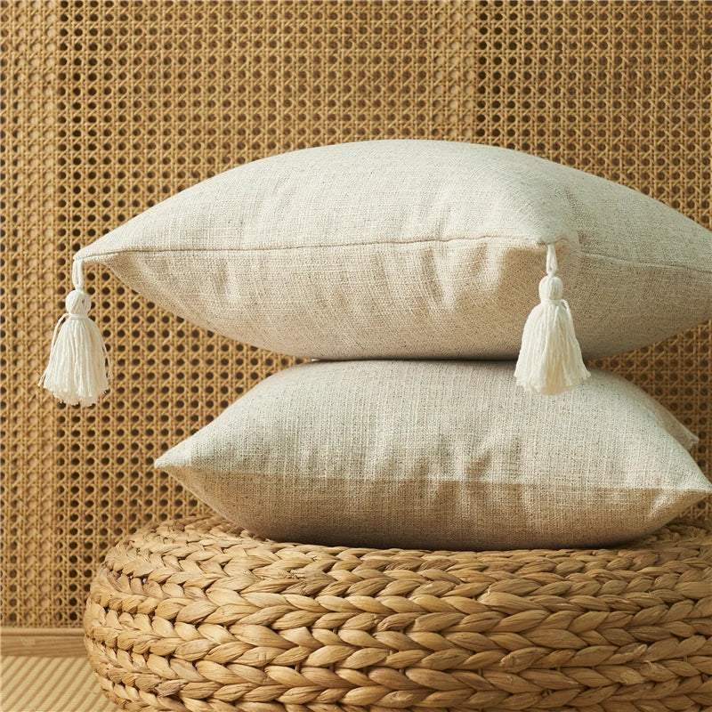 Cushion Cover Pillow Cover Decorative Yellow Linen Home Sofa Pillow Cover For Living Room Car Bedroom Pillowcase